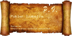 Pukler Izabella névjegykártya